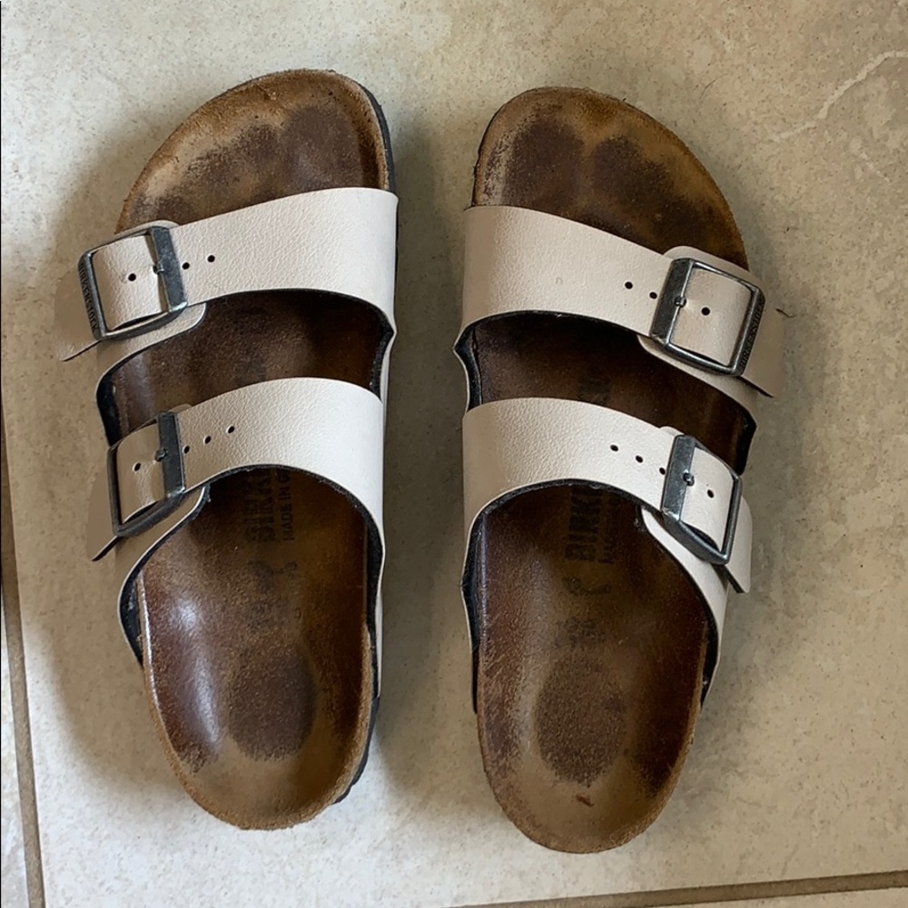 Birkenstock’s slip on. I usually wear a 7 shoe